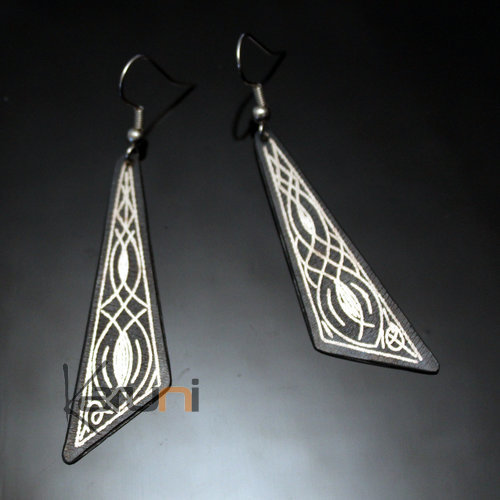 Boucles d'Oreilles Damasquinage en Acier et Argent Massif Réglable Filigranes 18 Maroc Meknes