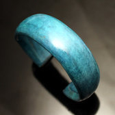 Bijoux Touareg Ethniques Bracelet en Cuir Large 02 Bleu Turquoise