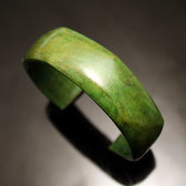 Bijoux Touareg Ethniques Bracelet en Cuir Large 09 Vert