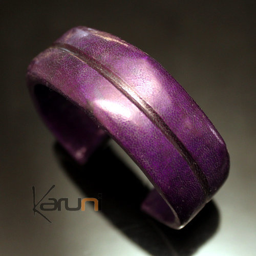 Bracelet en Cuir Large 11 Violet Ligne