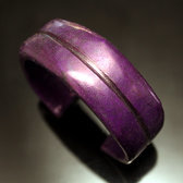 Bijoux Touareg Ethniques Bracelet en Cuir Large 11 Violet Ligne
