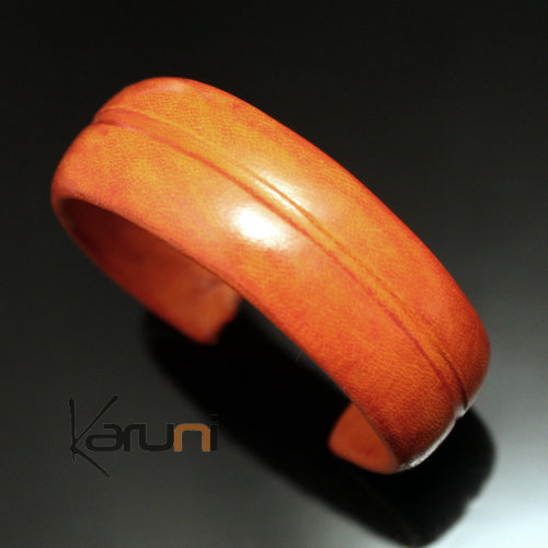 Bracelet en Cuir Large 12 Orange Ligne