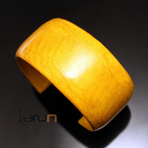 Bracelet Manchette en Cuir 20 Jaune Touareg