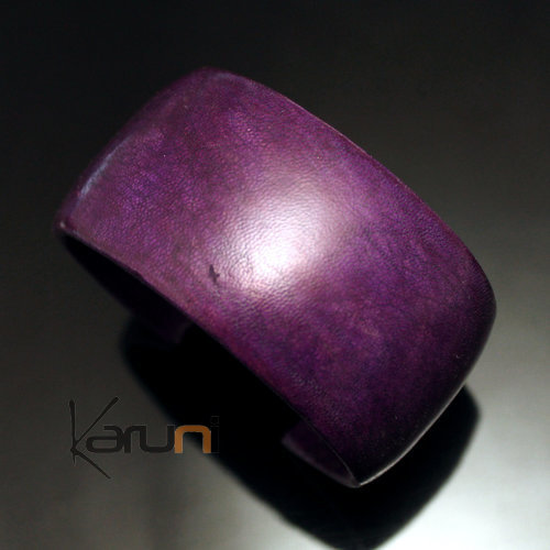 Bracelet Manchette en Cuir 11 Violet Touareg