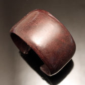 Bijoux Ethniques Bracelet Manchette en Cuir 17 Marron Fonc Touareg