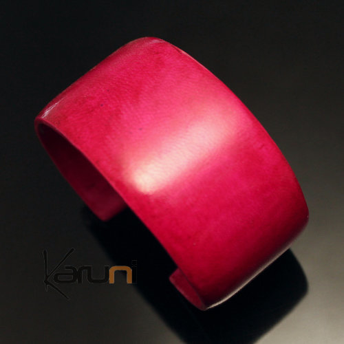 Bracelet Manchette en Cuir 02 Rose Fushia Touareg