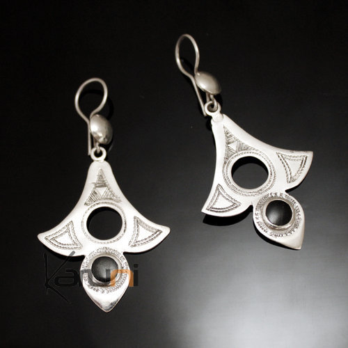 Bijoux Touareg Ethniques Boucles d'oreilles en Argent 95 Grand Lys