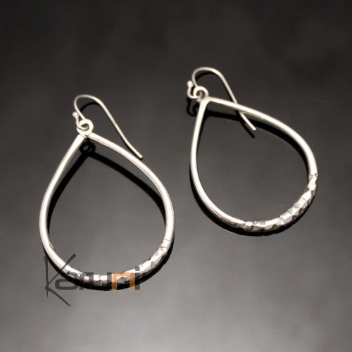 Boucles d'oreilles en Argent 112 Grande Goutte d'Eau