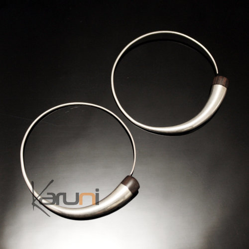 Bijoux Ethniques Touareg Boucles d'oreilles Croles en argent 50 Lisse Rondes Ebne Design Karuni