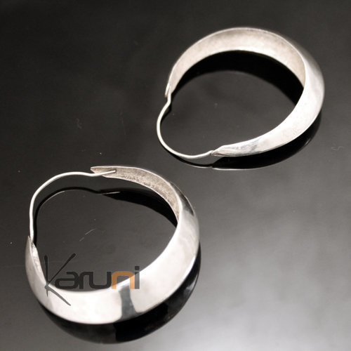 Boucles d'oreilles Créoles en Argent 51 Coudes Design Karuni Boucles d'oreilles Créoles en Argent 51 Coudes Design Karuni