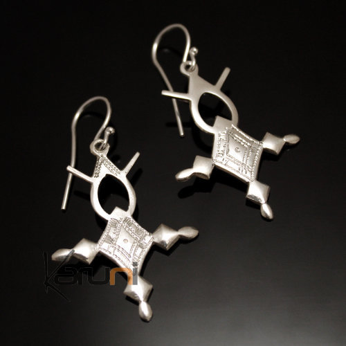 Boucles d'oreilles en Argent 151 Croix du Sud d'Agadez Niger Style