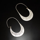 Bijoux Ethniques Touareg Boucles d'Oreilles Croles en Argent 52 Plates Longues Graves Dentelle