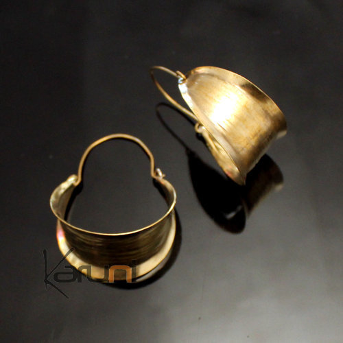 Bijoux Ethniques Africains Boucles d'Oreilles Croles Peul Fulani Mali 130 Bronze Dor Larges