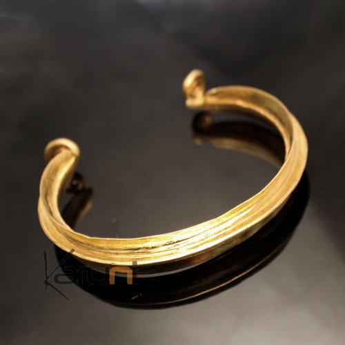 Bracelet Peul Fulani Mali 11S Bronze Doré Feuille Fine