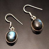 Boucles d'oreilles en Argent 925 103 Ovales Inde Pierre Labradorite