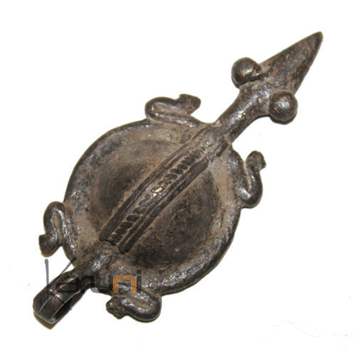 Art Dogon Africain Bronze Pendentif Amulette Sculpture  ethnique Afrique 03 Crocodile