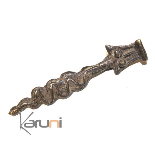 Art Dogon Africain Bronze Pendentif Amulette Sculpture  ethnique Afrique 09 Serpent