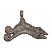Art Dogon Africain Bronze Pendentif Amulette Sculpture Mali Décoration ethnique Afrique 14 Caméléon double