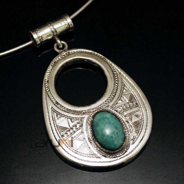Bijoux Touareg Ethniques Africains Collier Pendentif en Argent et