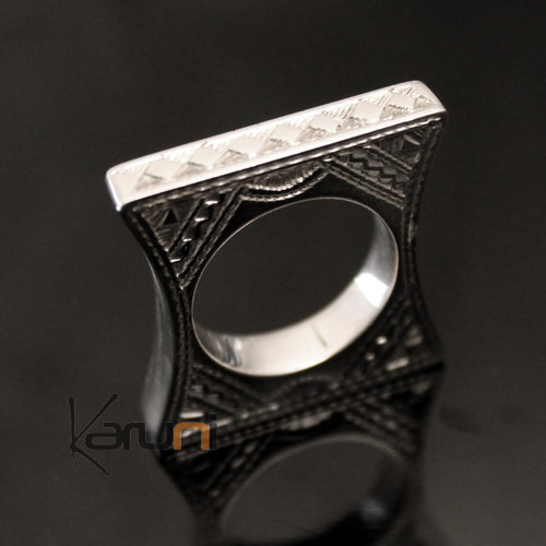 Bague argent massif carre