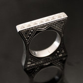 Bague argent massif carre