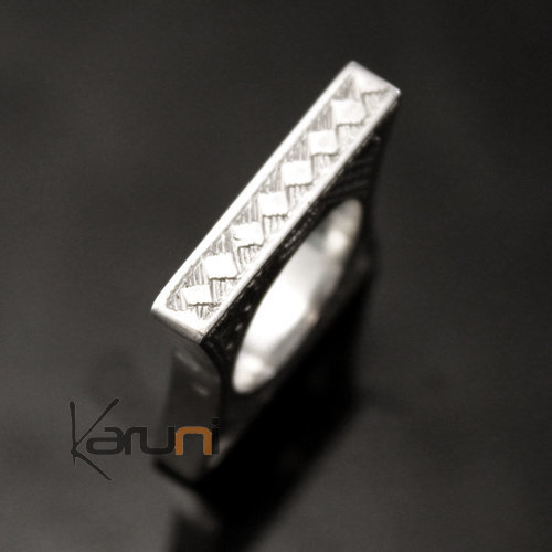 Bague argent massif carre