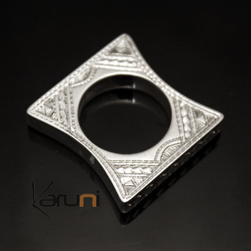 Bague argent massif carre