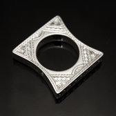 Bague argent massif carre