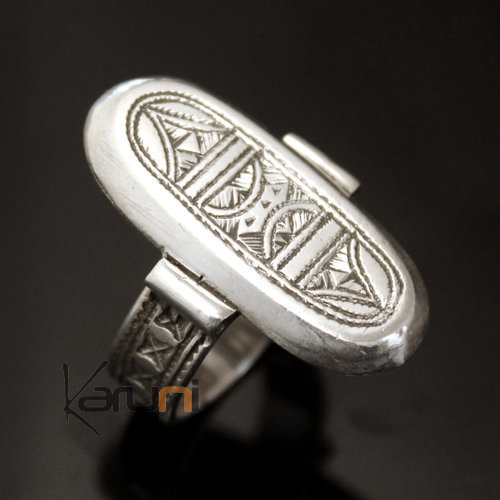 Bague en Argent 925 018 Longue Cartouche Gravé