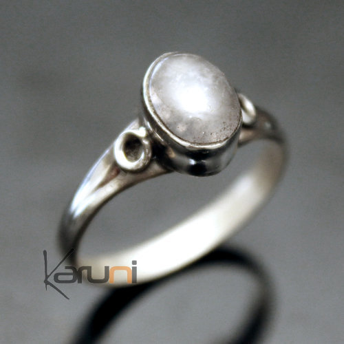 Bague en Argent Massif 925 Inde 15 Fine Cercle Quartz