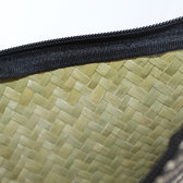 Pochette porte monnaie raffia  motifs Lot de 2 - vert, bleu et naturel