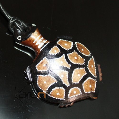 Bijoux Ethniques Touareg Collier Pendentif Grav en Pierre de l'Ar  Savon Statite 89 Tortue