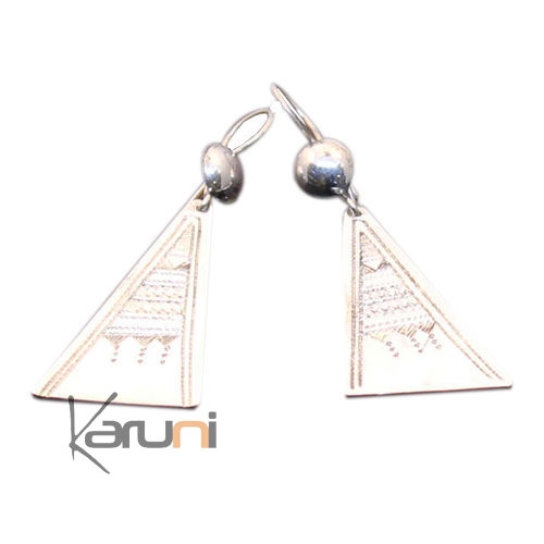 Boucles d'oreilles  Argent gravé 25