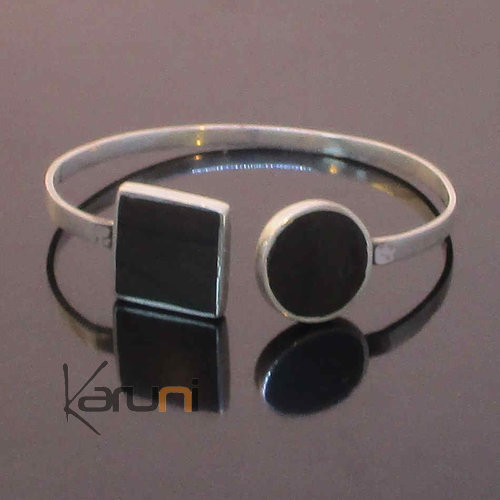 Bracelet Argent Ebene Design Carré