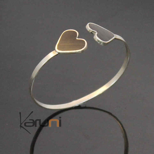 Bracelet Argent Ebene Design Coeur