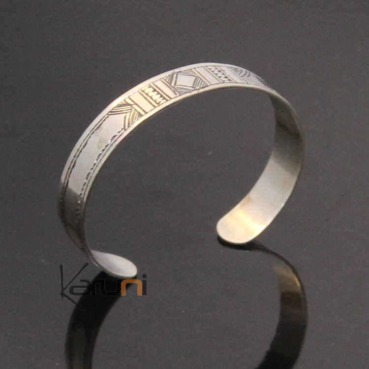 Bracelet Manchette Argent Ethnique Touareg - Pièce Artisanale D’occasion