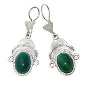 Boucles d'oreilles touareg Desse argent et agate verte