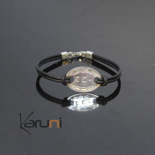 Bracelet Cuir Argent Inscription Maman Tifinagh