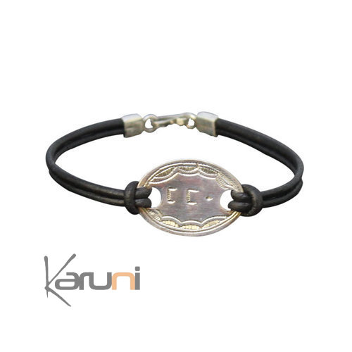 Bracelet Cuir Argent Inscription Maman Tifinagh