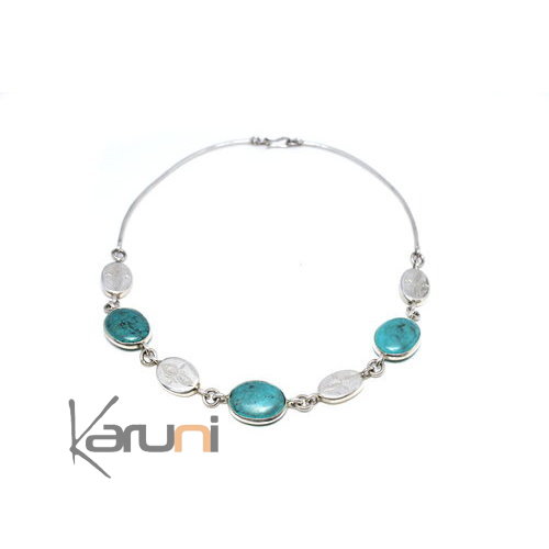 Collier Karuni turquoises et argent