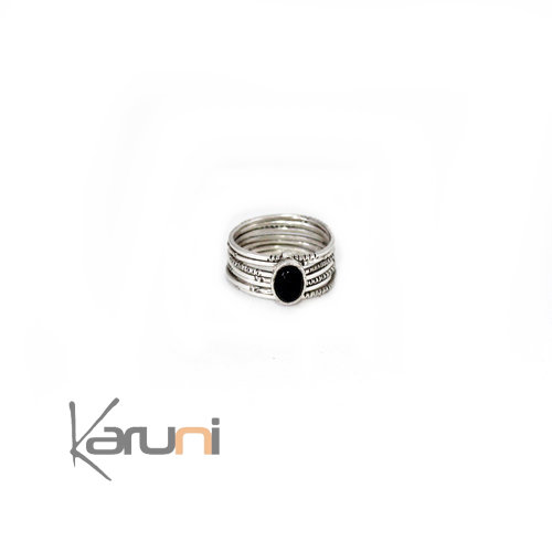 Bague en Argent semainier Onyx femme/homme