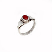 bague argent agathe rouge