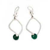 Boucles argent agathe verte