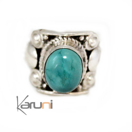 Petite chevaliere argent Turquoise