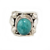 Petite chevaliere argent Turquoise