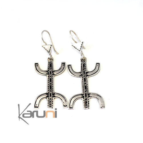 Boucles d'oreilles en Argent Massif Croix Berbere