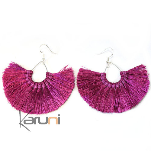 Boucles d'oreilles Fantaisie Thailande Violet 4014