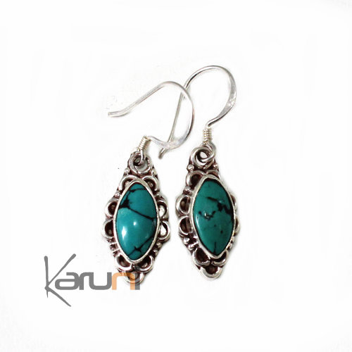 Boucles d'oreilles en Argent 925 Turquoise 30103 