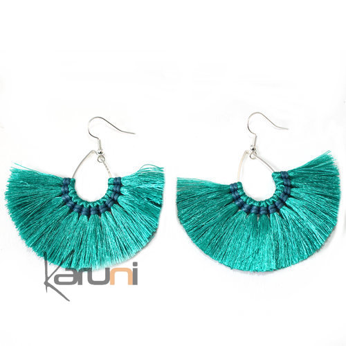 Boucles d'oreilles Fantaisie Thailande Vert 4020