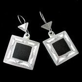 Bijoux Ethniques Touareg Boucles d'oreilles en Argent Carr Ebne Grav 01